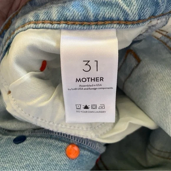 MOTHER Pleated Fun Dip Puddle Jeans Snacks High Rise Barrel Leg Just A Nibble 31 - Picture 11 of 14